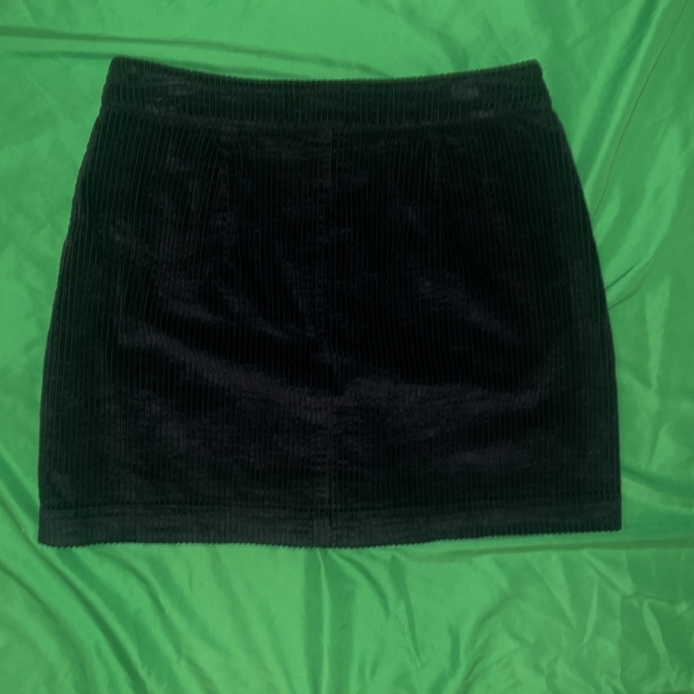 Wilfred Free Corduroy Black A-Line Button Down Mini Skirt size 8 - Picture 5 of 7